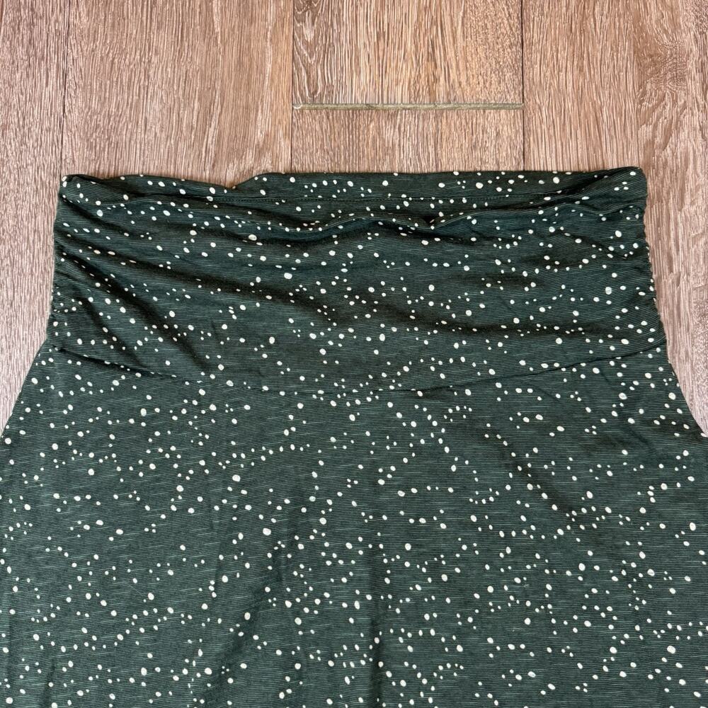 Toad & Co Chaka Skirt Green Floral Knit A-Line Pull On Size S Travel Boho Casual - Picture 2 of 10